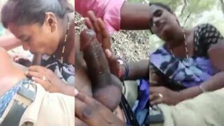 Marathi Bhabhi Blowjob in Jungle XXX Video